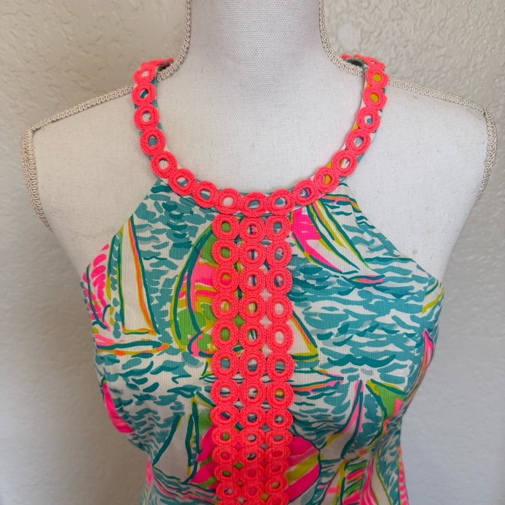 Lilly Pulitzer Sasha Shift Dress Pop Up U Gotta Regatta" Size 4 Resort Preppy - Picture 10 of 10